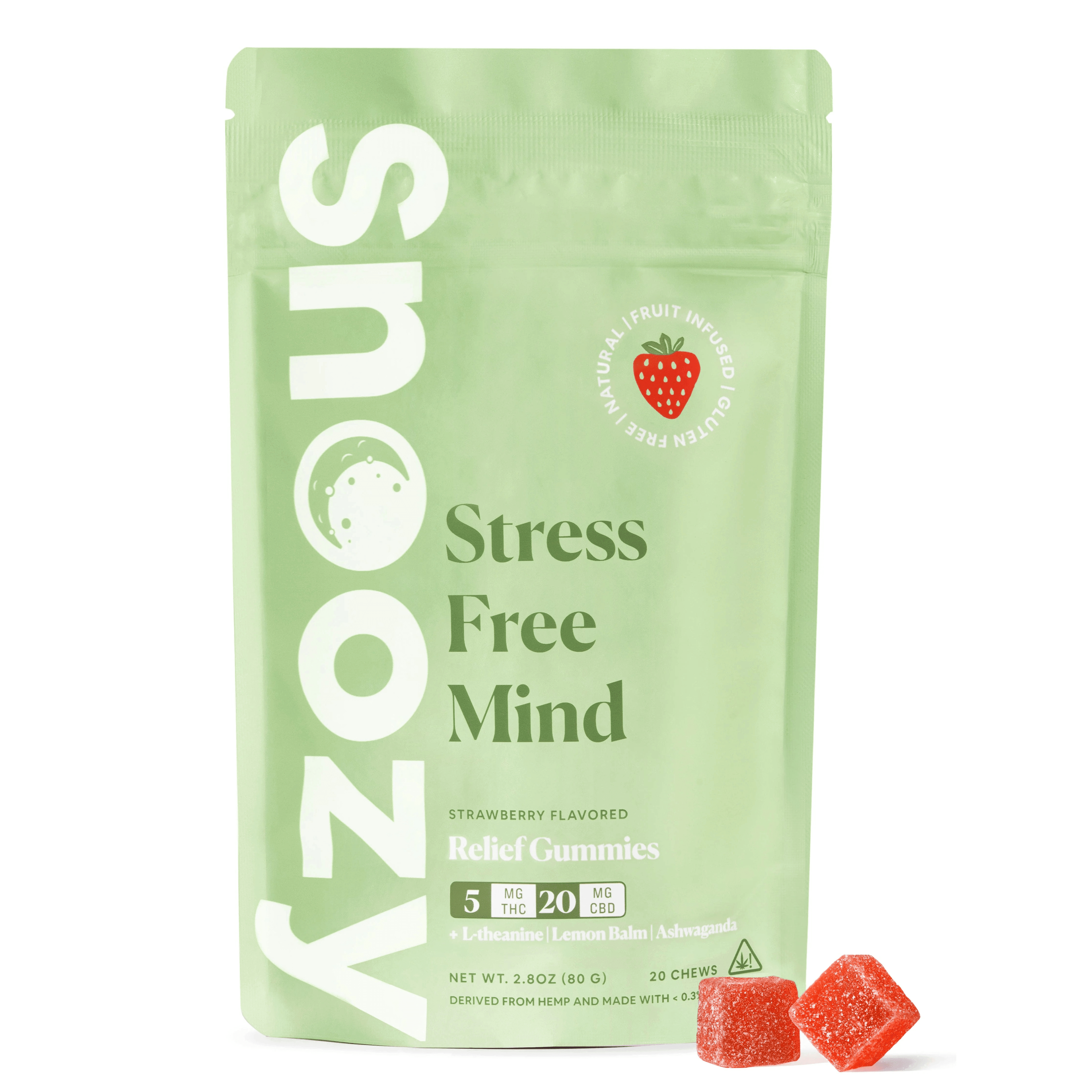 Snoozy Stress Relief Delta 9 THC Gummies with CBD 20ct. - GWEENO_SHOP